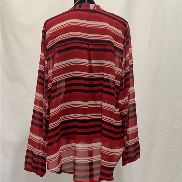 Torrid red black striped V neck tunic never worn - Picture 4 of 6